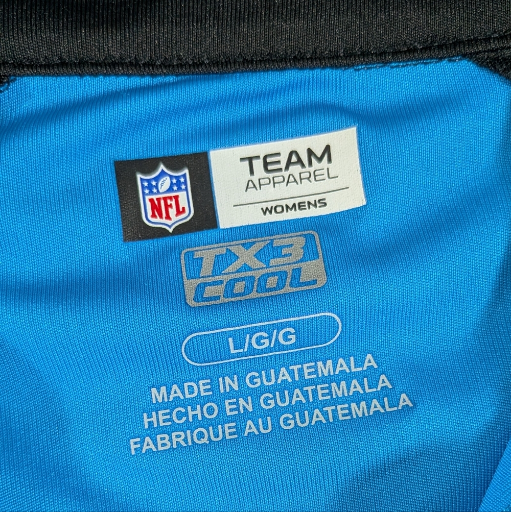 NFL Panthers Quarter Zip Long Sleeve With Thumb Holes TX3 Cool Size Large NWT - Picture 4 of 15